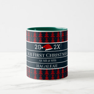 Unsere ersten Weihnachten als Mr. und Mrs. Couple  Zweifarbige Tasse
