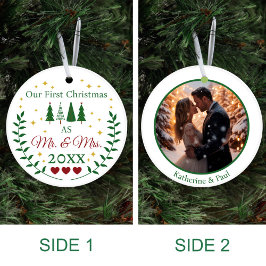 Unsere ersten Weihnachten als Mr. und Mrs. Custom  Keramik Ornament