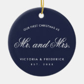 Unsere ersten Weihnachten als Mr. und Mrs. Foto Na Keramik Ornament (Vorne)