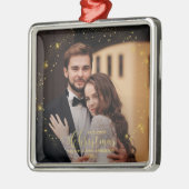 Unsere ersten Weihnachten als Mr. und Mrs. Foto Or Ornament Aus Metall (Links)