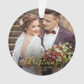 Unsere ersten Weihnachten als Mr. und Mrs. Gold Fo Ornament (Vorderseite)