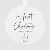 Unsere ersten Weihnachten als Mr. und Mrs. Newlywe Ornament (Vorderseite)