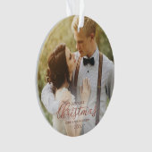 Unsere ersten Weihnachten als Mr. und Mrs. Rose Go Ornament (Vorderseite)