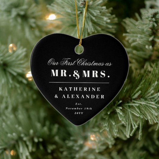 Unsere ersten Weihnachten als Mr. und Mrs. Wedding Keramik Ornament (Baum)