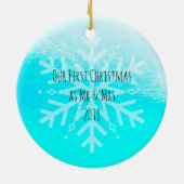 Unsere ersten Weihnachten als Mr. und Mrs. Wedding Keramik Ornament (Hinten)