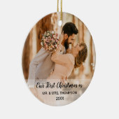 Unsere ersten Weihnachten als Mr. und Mrs. Wedding Keramik Ornament (Rechts)