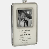 Unsere ersten Weihnachten als Mr. und Mrs. Wedding Rahmen-Ornament Silber (Rechts)