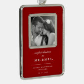 Unsere ersten Weihnachten als Mr. und Mrs. Wedding Rahmen-Ornament Silber (Rechts)