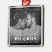 Unsere ersten Weihnachten als Mr. und Mrs. Wedding Silbernes Ornament (Links)