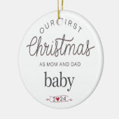 unsere ersten Weihnachten als Mutter und Vater Keramik Ornament (Links)