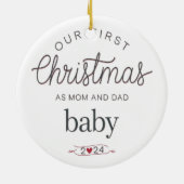 unsere ersten Weihnachten als Mutter und Vater Keramik Ornament (Hinten)