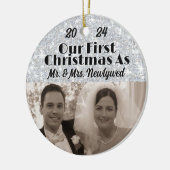 Unsere ersten Weihnachten als Neugeborene personal Keramik Ornament (Links)