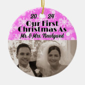 Unsere ersten Weihnachten als Neugeborene personal Keramik Ornament (Vorne)