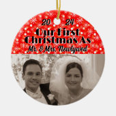 Unsere ersten Weihnachten als Neugeborene personal Keramik Ornament (Vorne)