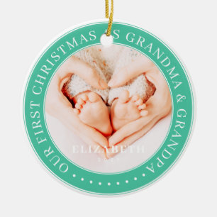Unsere ersten Weihnachten als Oma und Opa einfach Keramik Ornament