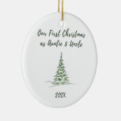 Unsere ersten Weihnachten als Tante und Onkel Keramik Ornament (Rechts)