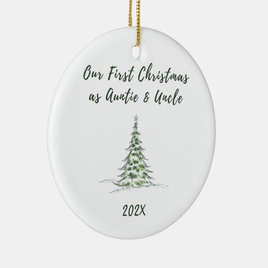 Unsere ersten Weihnachten als Tante und Onkel Keramik Ornament (Rechts)