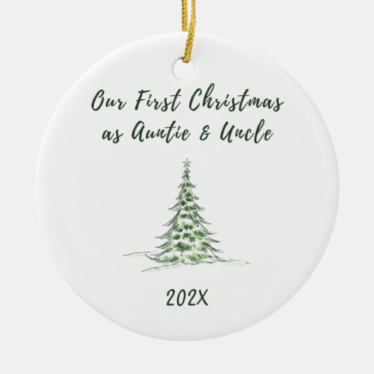 Unsere ersten Weihnachten als Tante und Onkel Keramik Ornament (Vorne)