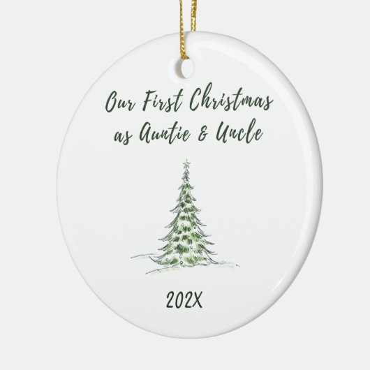 Unsere ersten Weihnachten als Tante und Onkel Keramik Ornament (Links)