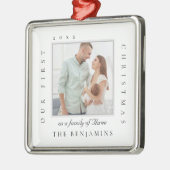Unsere ersten Weihnachten als Weihnachtsfamilie im Ornament Aus Metall (Links)