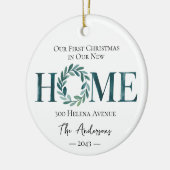 Unsere ersten Weihnachten auf unserer neuen Zuhaus Keramik Ornament (Links)