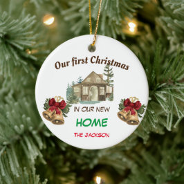 Unsere ersten Weihnachten auf unserer neuen Zuhaus Keramik Ornament