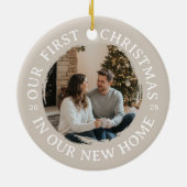Unsere ersten Weihnachten auf unserer neuen Zuhaus Keramik Ornament (Hinten)