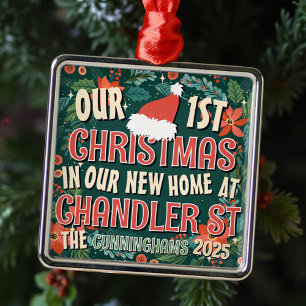 Unsere ersten Weihnachten auf unserer neuen Zuhaus Ornament Aus Metall