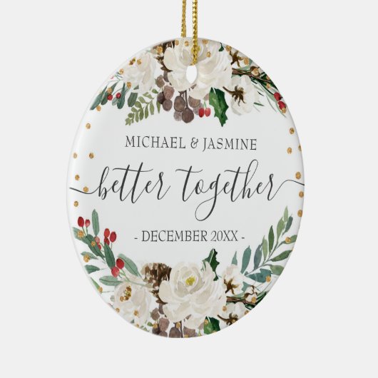 Unsere ersten Weihnachten besser zusammen Bäume Keramik Ornament (Rechts)