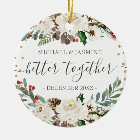 Unsere ersten Weihnachten besser zusammen Bäume Keramik Ornament (Vorne)