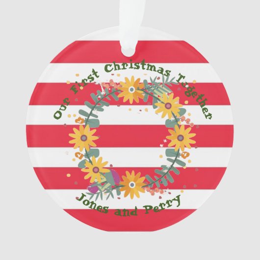 Unsere ersten Weihnachten gemeinsam Ornament (Vorderseite)