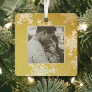 Unsere ersten Weihnachten Goldenen Schneeflocken M Ornament Aus Metall