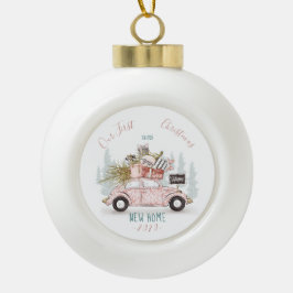 Unsere ersten Weihnachten in unserem neuen Zuhause Keramik Kugel-Ornament