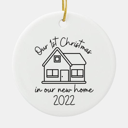 Unsere ersten Weihnachten in unserem neuen Zuhause Keramik Ornament (Vorne)