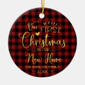 Unsere ersten Weihnachten in unserem neuen Zuhause Keramik Ornament (Vorne)