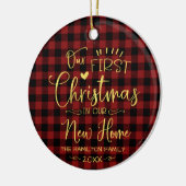 Unsere ersten Weihnachten in unserem neuen Zuhause Keramik Ornament (Links)