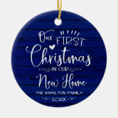 Unsere ersten Weihnachten in unserem neuen Zuhause Keramik Ornament (Vorne)