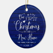 Unsere ersten Weihnachten in unserem neuen Zuhause Keramik Ornament (Links)