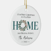 Unsere ersten Weihnachten in unserem neuen Zuhause Keramik Ornament (Rechts)