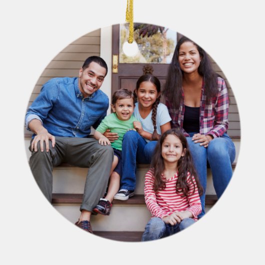 Unsere ersten Weihnachten in unserem neuen Zuhause Keramik Ornament (Hinten)