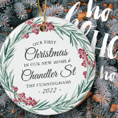 Unsere ersten Weihnachten in unserem neuen Zuhause Keramik Ornament