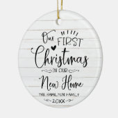 Unsere ersten Weihnachten in unserem neuen Zuhause Keramik Ornament (Links)