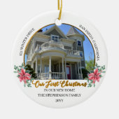 Unsere ersten Weihnachten in unserem neuen Zuhause Keramik Ornament (Vorne)