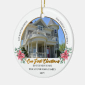 Unsere ersten Weihnachten in unserem neuen Zuhause Keramik Ornament (Links)