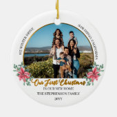 Unsere ersten Weihnachten in unserem neuen Zuhause Keramik Ornament (Hinten)