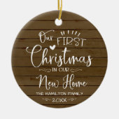 Unsere ersten Weihnachten in unserem neuen Zuhause Keramik Ornament (Vorne)