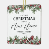 Unsere ersten Weihnachten in unserem neuen Zuhause Keramikornament (Links)