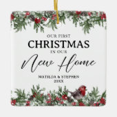 Unsere ersten Weihnachten in unserem neuen Zuhause Keramikornament (Vorderseite)