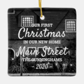 Unsere ersten Weihnachten in unserem neuen Zuhause Keramikornament (Vorderseite)