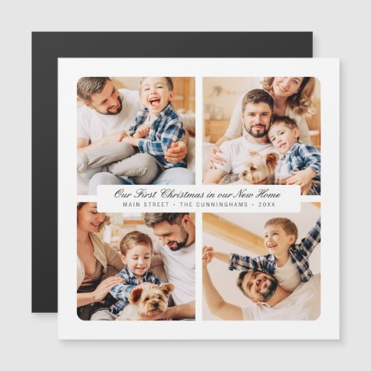 Unsere ersten Weihnachten in unserem neuen Zuhause Magnetkarte (Vorne/Hinten)